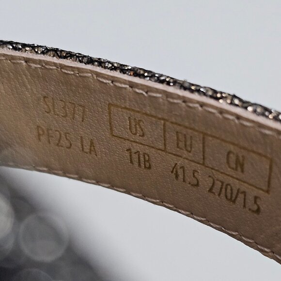 NEW Stuart Weitzman Minimalist 50 Sandal Womens 11 Metallic Pyrite Sparkle Heels - Picture 13 of 14